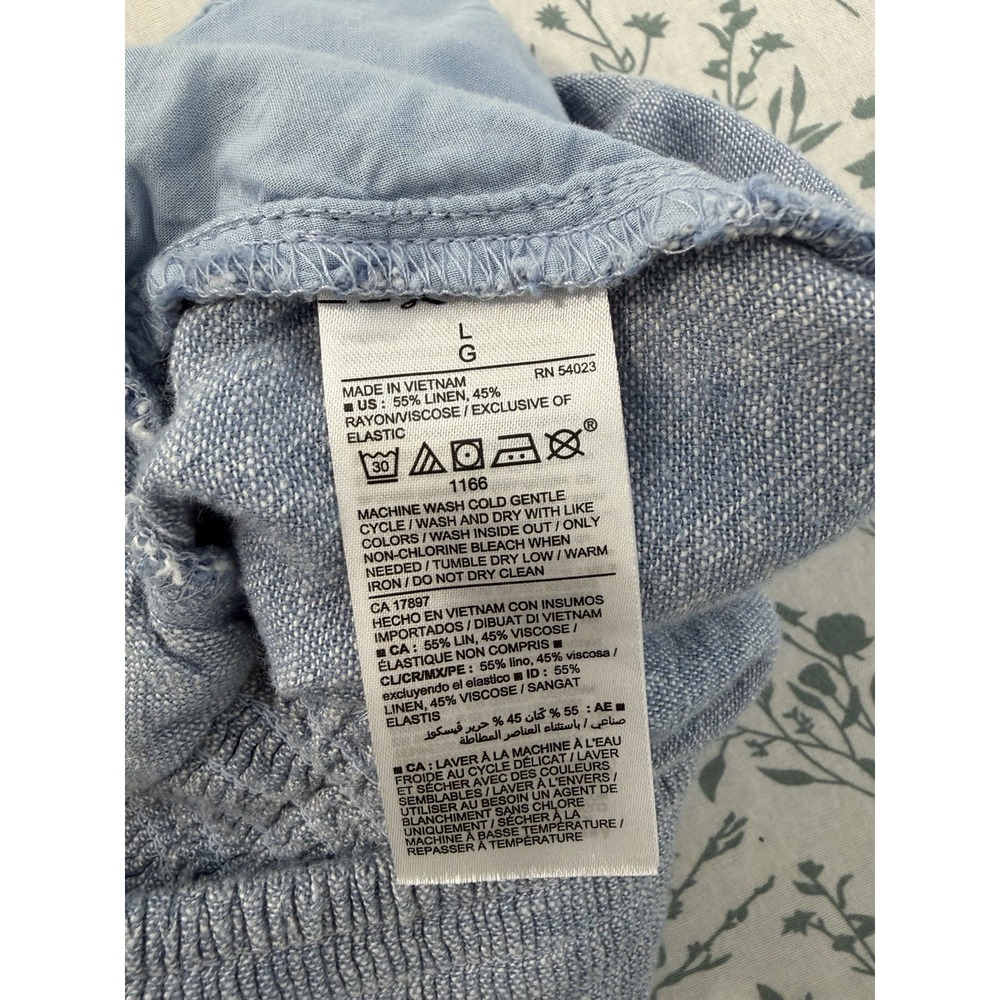 Old Navy Linen Rayon Gray Cropped Jumpsuit Large Sleeveless Ruched Back - Picture 7 of 10